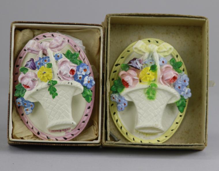 LOT OF TWO FLOWER BASKET DOOR