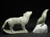 Lot of two Inuit carved soapst
