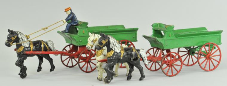 LOT OF TWO KENTON DRAY WAGONS