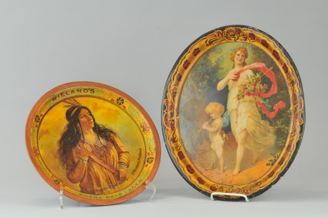 LOT OF TWO LITHO TIN TRAYS Includes