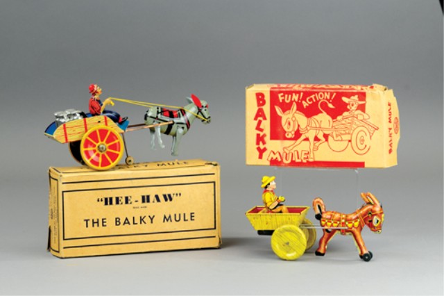 LOT OF TWO MARX BALKY MULES Both