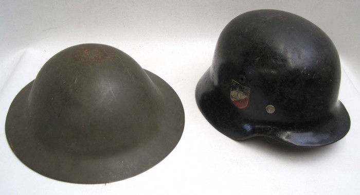 LOT OF TWO MILITARY HELMETS