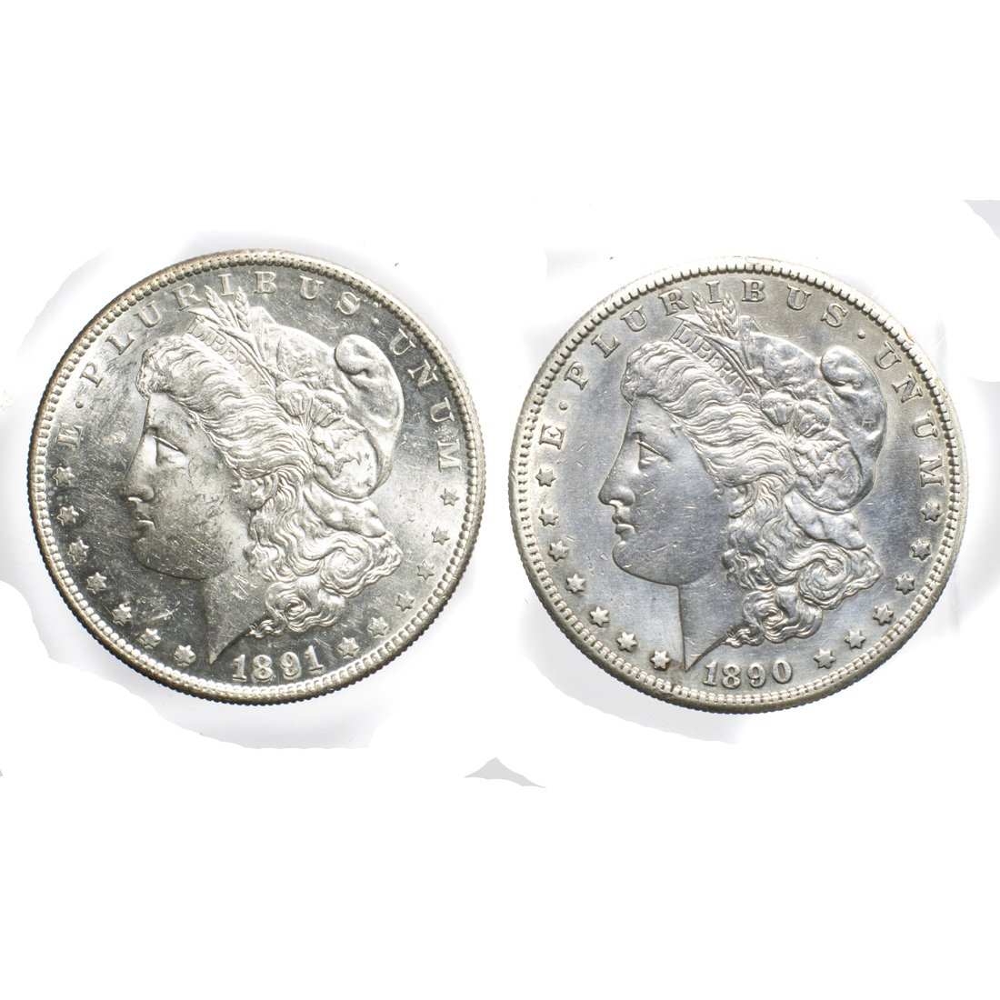 (LOT OF TWO) MORGAN DOLLARS: 1890S,