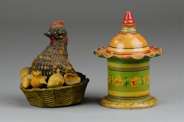 LOT OF TWO POTTERY STILL BANKS