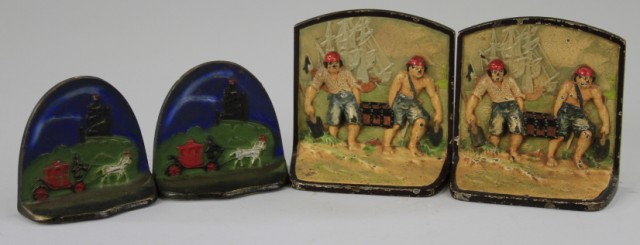 LOT OF TWO SETS OF BOOKENDS
