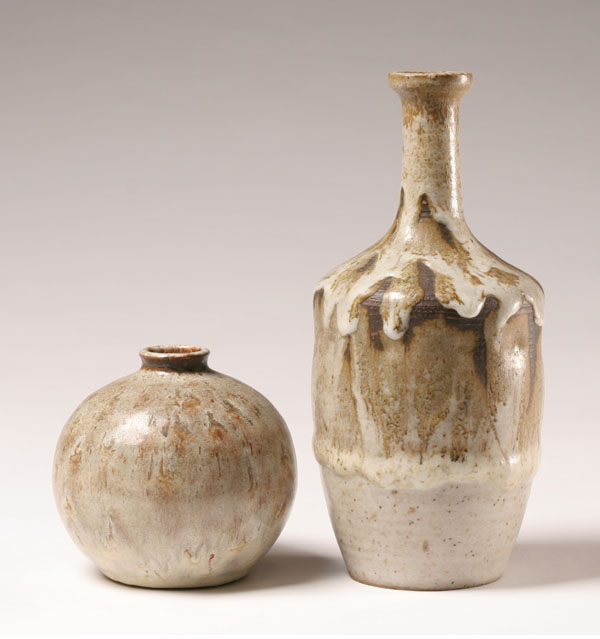 Lot of two stoneware pottery vases,