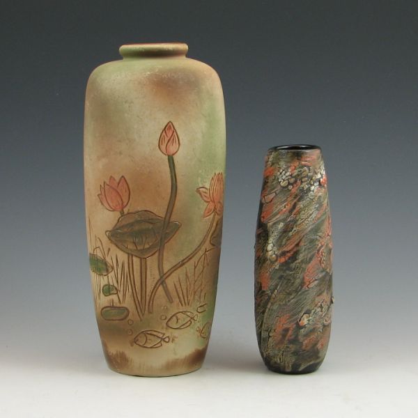 Lot of two studio vases including a