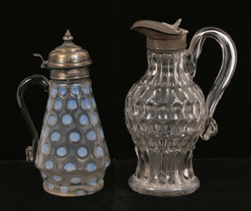 Lot of two syrup pitchers, one with