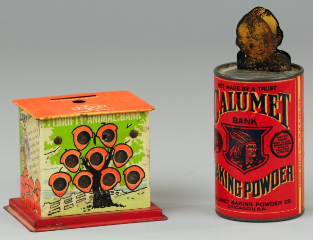 LOT OF TWO TIN STILL BANKS Still