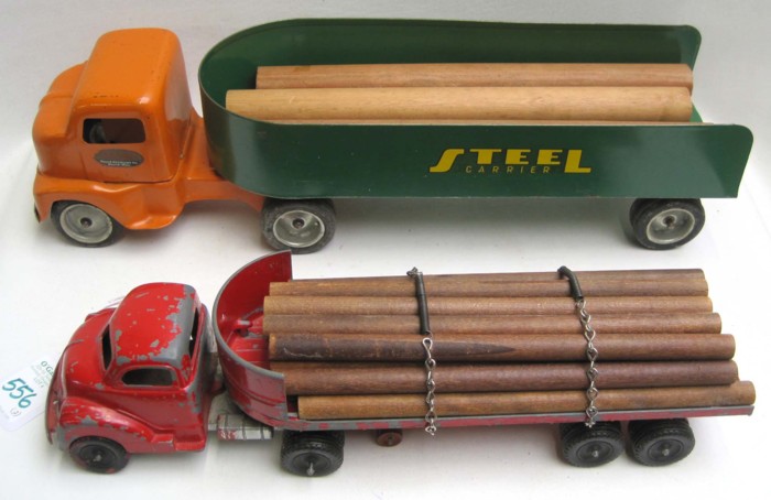 LOT OF TWO VINTAGE TOY TRUCKS;