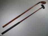 Lot of two vintage wooden shaf