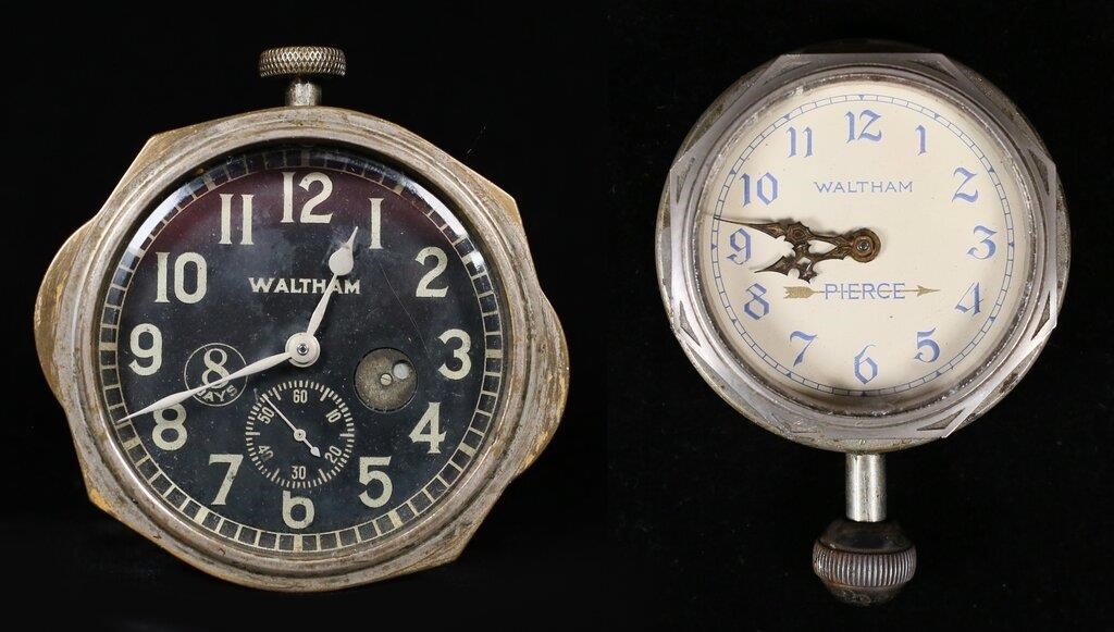 LOT OF TWO WALTHAM CAR CLOCKSLot of