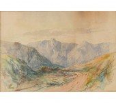 Lot of two watercolors depicti