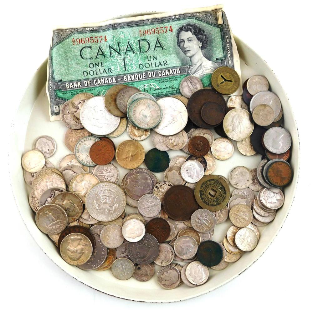 LOT OF US AND WORLD COINS. INCLUDES