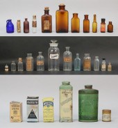 LOT OF VINTAGE GLASS APOTHECAR