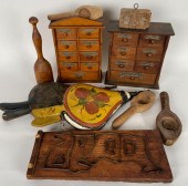 LOT OF WOODEN ITEMS 19TH/EARLY