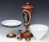 LOT) OPALINE COMPOTE, LAMP BAS