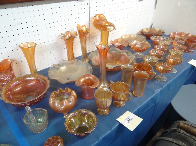 Lot over 30 pcs. carnival glass