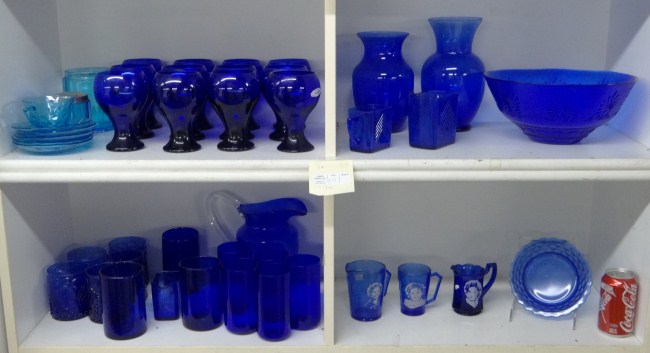 Lot over (40) pcs. misc. blue