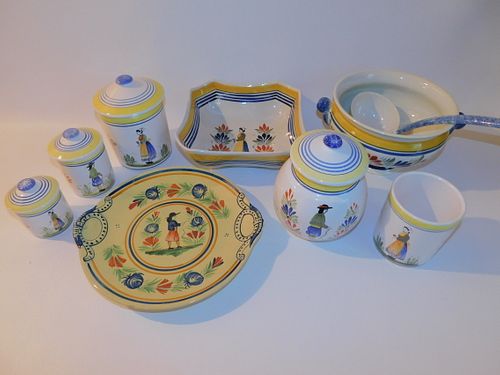 LOT QUIMPER POTTERY - SERVING