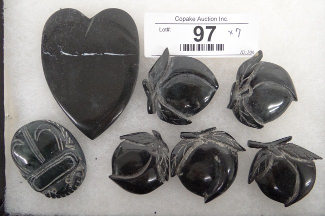 Lot seven Asian stone carvings.