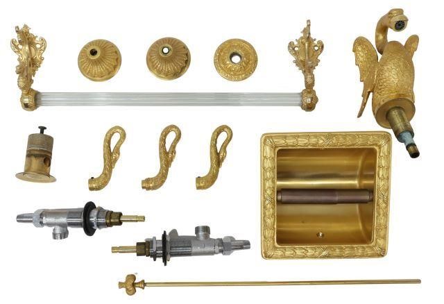 (LOT) SHERLE WAGNER GILT BRASS SWAN