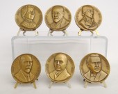 Lot six bronze 3'' medallions