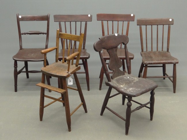Lot six early chairs including