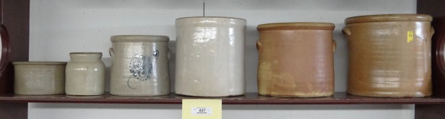 Lot six pcs. misc. stoneware