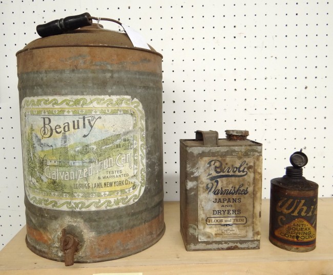 Lot three advertising cans
