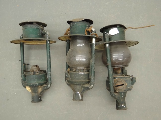 Lot three Dietz lanterns. As found.