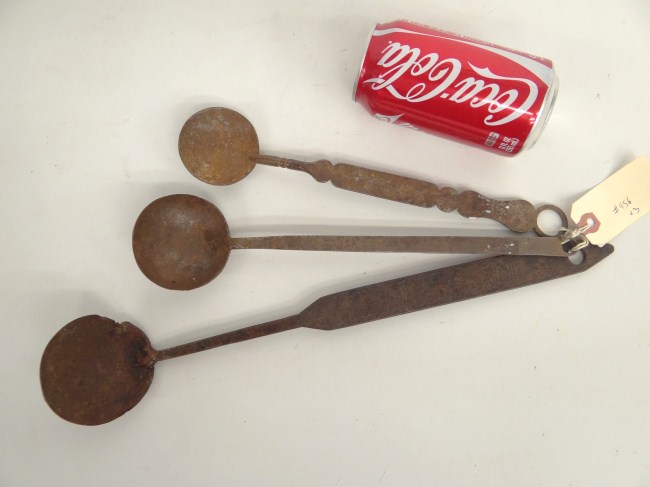 Lot three early iron signed