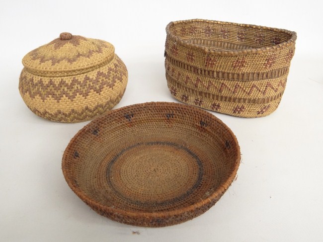 Lot three Native American baskets.