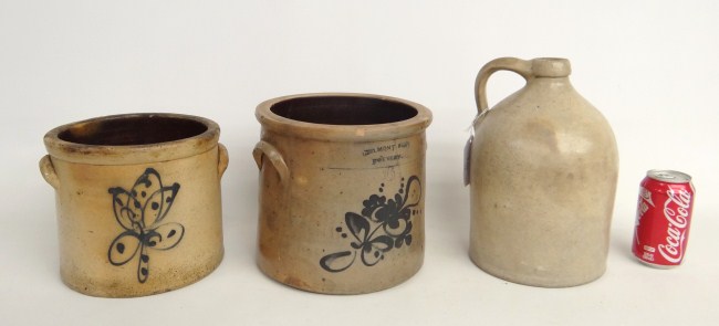 Lot three pcs. 19th c. stoneware