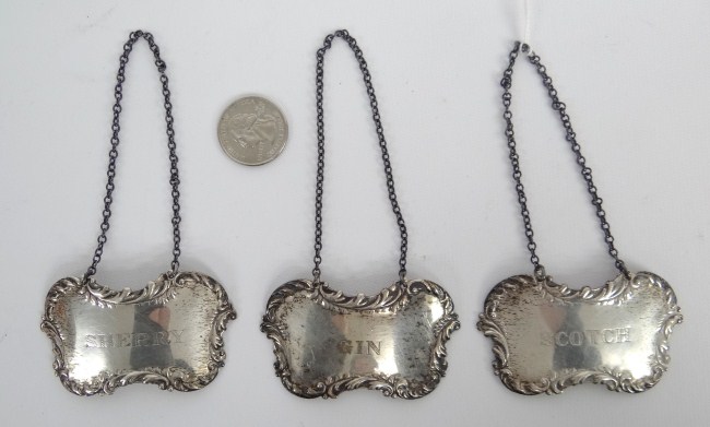 Lot three sterling silver liquor