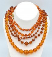 LOT: THREE STRANDS OF FACETED