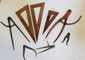 LOT TOOLS, TRIANGLES, CALIPER
