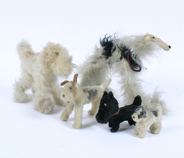Lot toy dogs; angora wolfhound