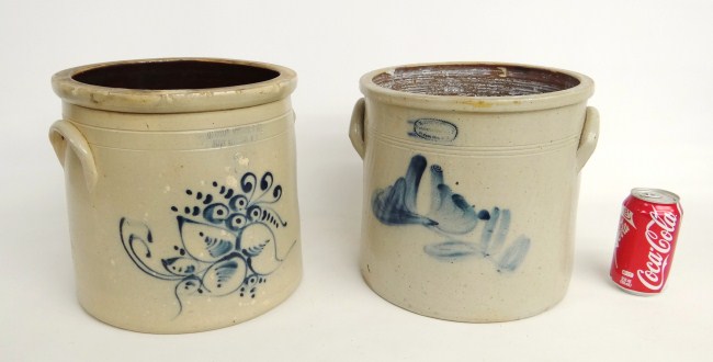 Lot two 19th c. decorated stoneware