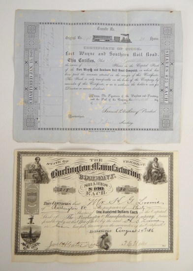 Lot two certicates including