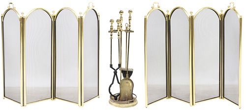 (LOT) TWO GILT METAL FOLDING