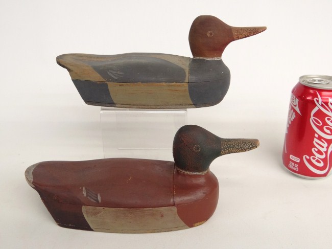 Lot two painted ducks probably card