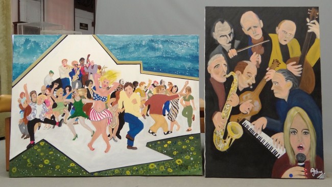 Lot two paintings oil on canvas