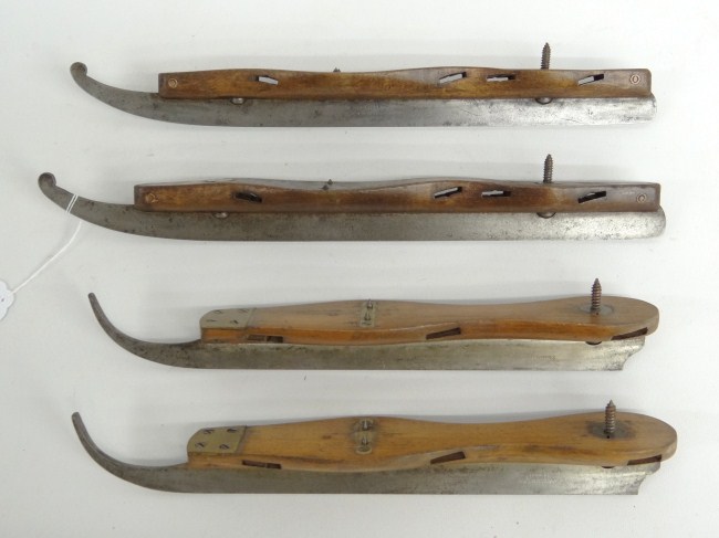 Lot two pair early ice skates.