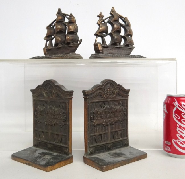 Lot two pair vintage bookends.