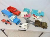 LOT VINTAGE STEEL TOY TRUCKS,