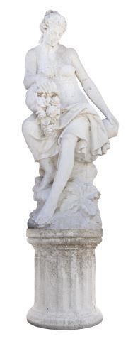 LOT)CAST STONE GARDEN FIGURE,
