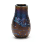 LOTTON, BLOWN GLASS LAVA VASE<