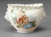 Lotus ware bowl, ruffled and b