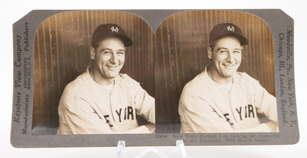 LOU GEHRIG STEREOVIEW CARDThe